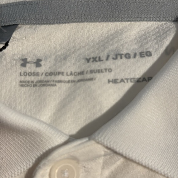 ❇️NWT❇️ Under Armour Youth White Polo Shirt - Picture 7 of 7